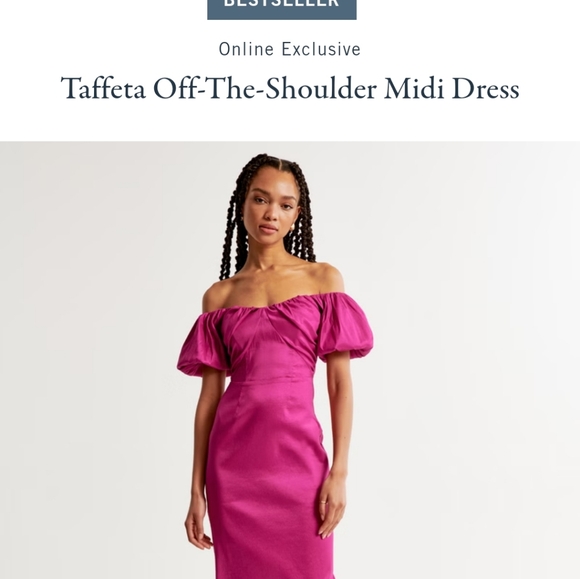 Taffeta Off-The-Shoulder Midi Dress - Picture 6 of 6
